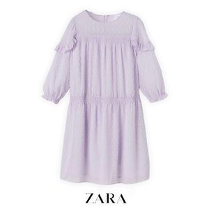 Zara Kids Mauve Swiss Dot Dress